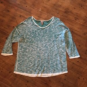 Chico’s 2 lightweight 3/4 sleeve heathered sweater